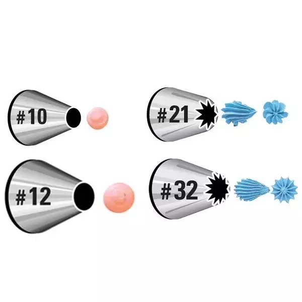 Spritztüllen-Set #010, #012, #021, #032 - Wilton