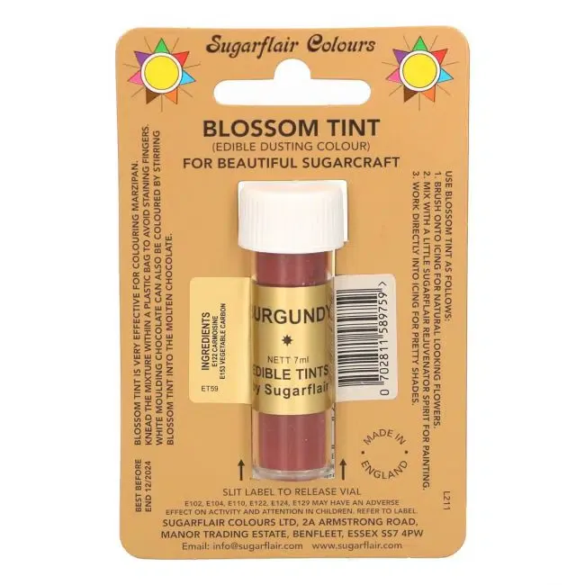 Burgundy, Sugarflair Pulverfarbe, 7ml