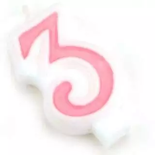 Zahlenkerze rosa 3