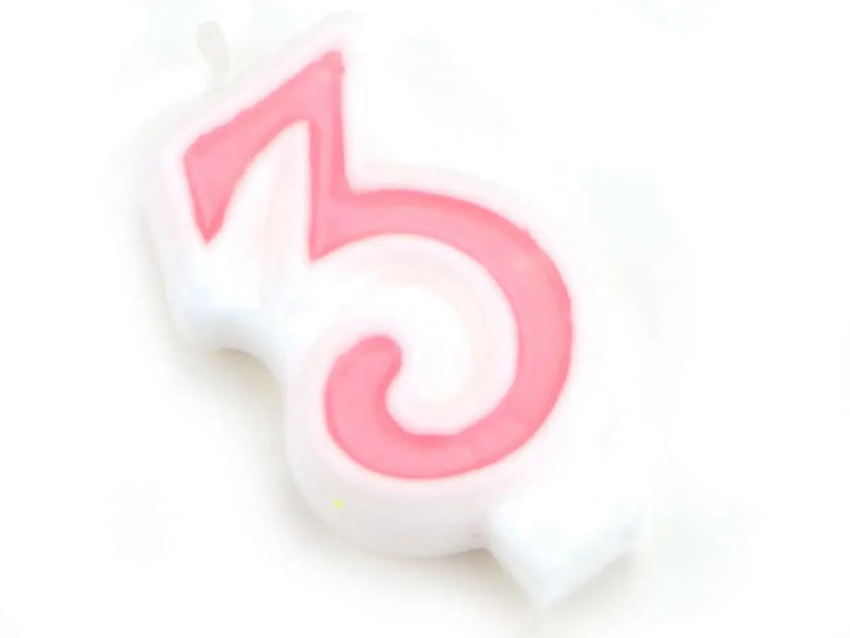 Zahlenkerze rosa 3