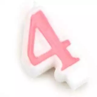 Zahlenkerze rosa 4