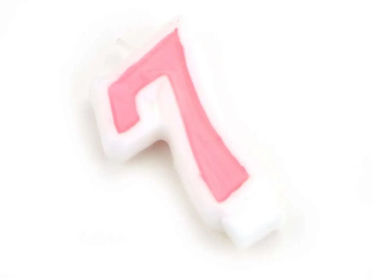 Zahlenkerze rosa 7