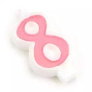 Zahlenkerze rosa 8