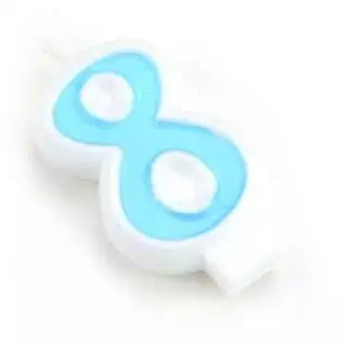 Zahlenkerze blau 8