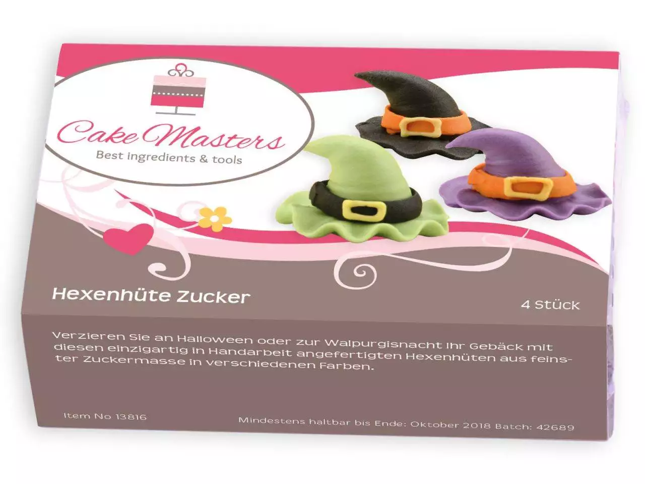 Hexenhüte Zucker 4 Stück – Bild 3