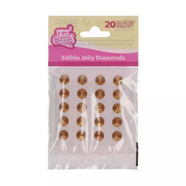 Jelly Diamanten essbar, Pearl Gold - FunCakes