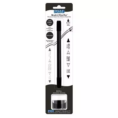 Schwarz, Brush & Fine Lebensmittelstift - PME