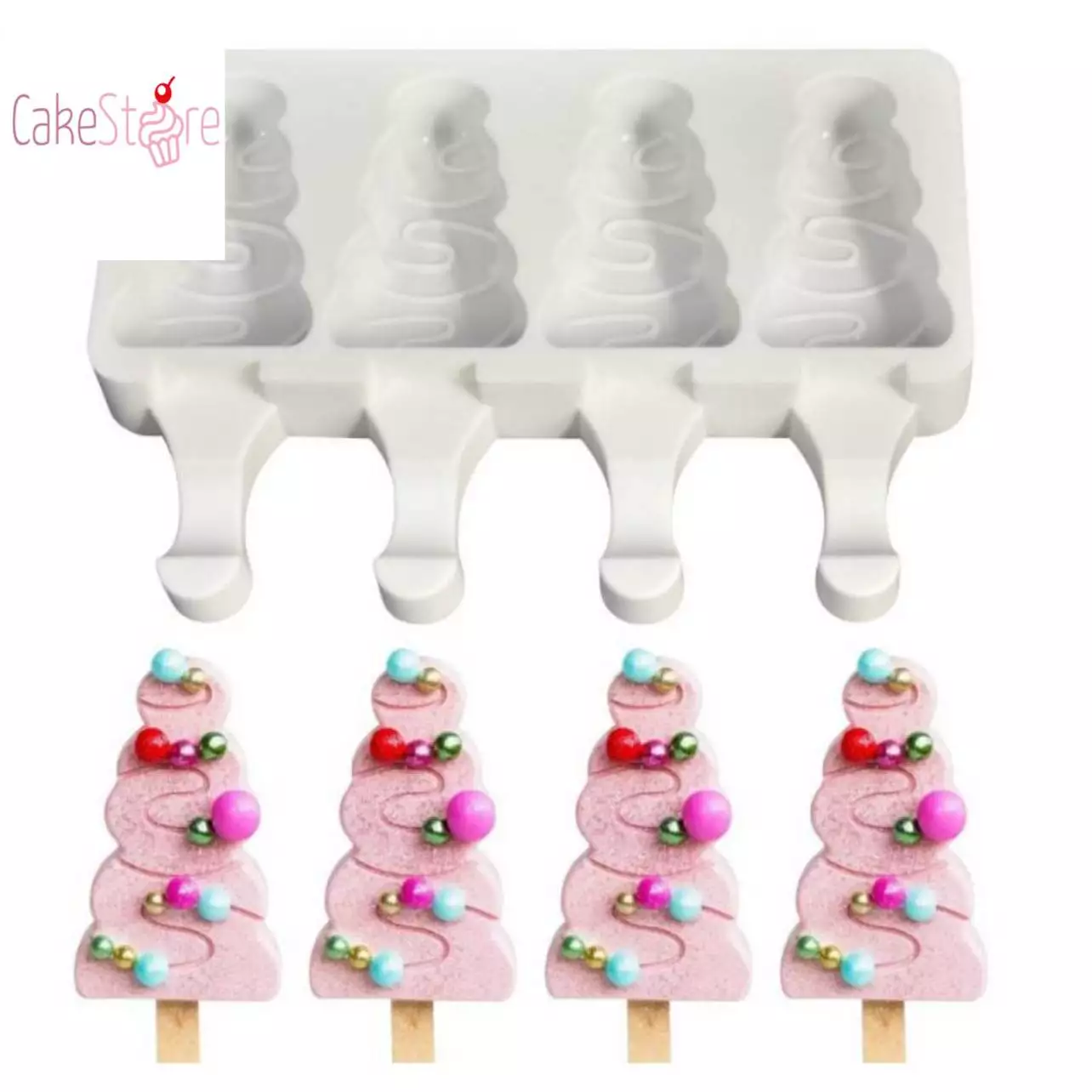 Cakesicles Mini Tanne Silikonform 4er