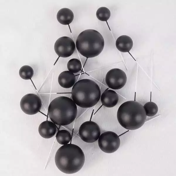 Bubbles Einstecker, 20 Stück - matt Schwarz