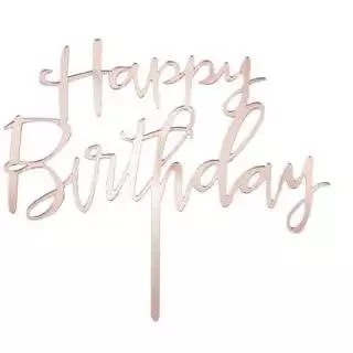 Cake Topper “Happy Birthday” - Rosegold | Cake Store
