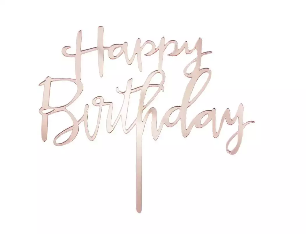 Cake Topper “Happy Birthday” - Rosegold | Cake Store