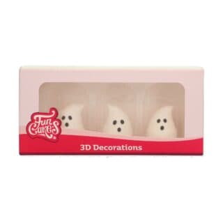 Zucker-Dekorationen Halloween 3D Geister Set/3 - Funcakes