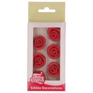 FunCakes Fondant Rosen rot 6er Set