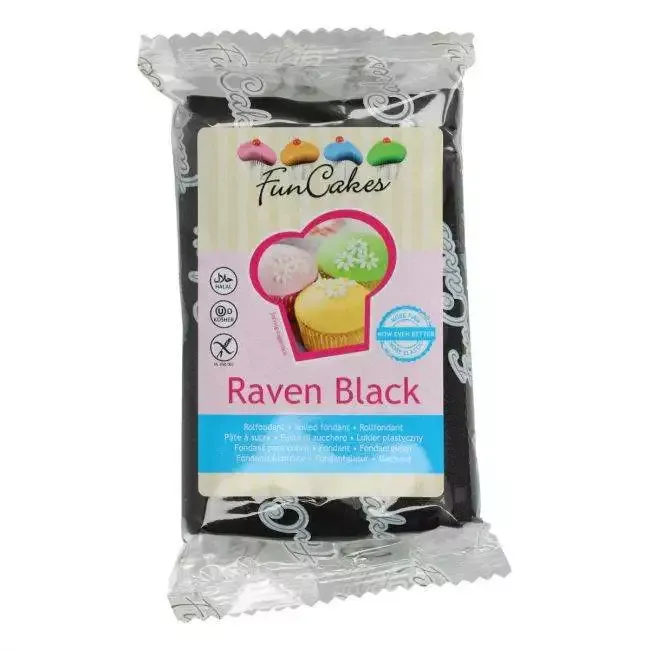 Raven Black Fondant, 250g - FunCakes