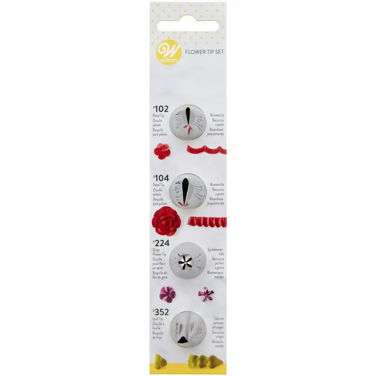 Blumen-Spritztüllen-Set #102, #104, #224, #352 - Wilton