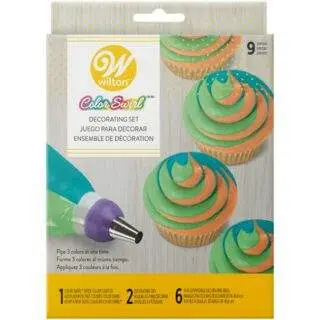 ColorSwirl Tri-Color Coupler Dekoration-Set 9tlg. - Wilton