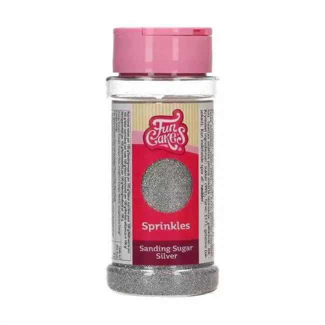 Silber - Sanding Sugar 80g - FunCakes – Bild 2
