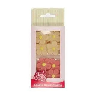 Marzipan Margeriten, Weiss/Rosa -FunCakes