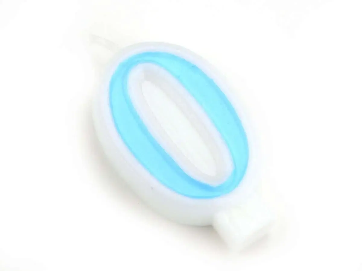Zahlenkerze blau 0