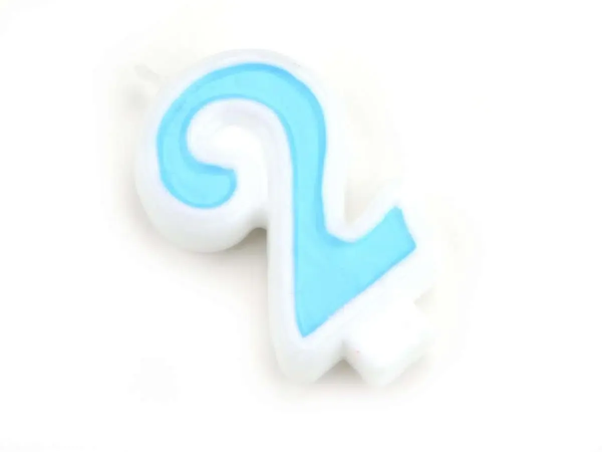 Zahlenkerze blau 2
