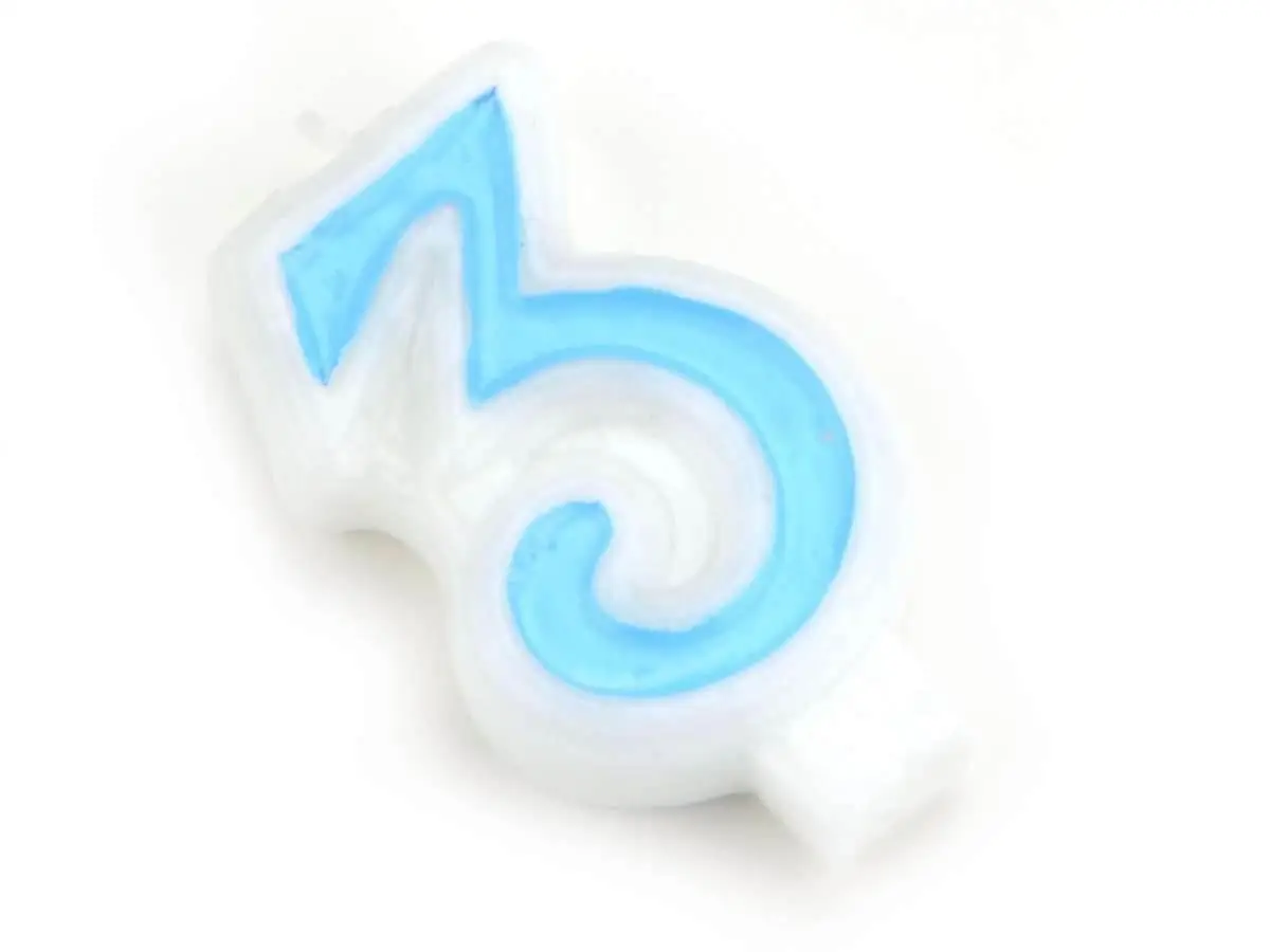 Zahlenkerze blau 3