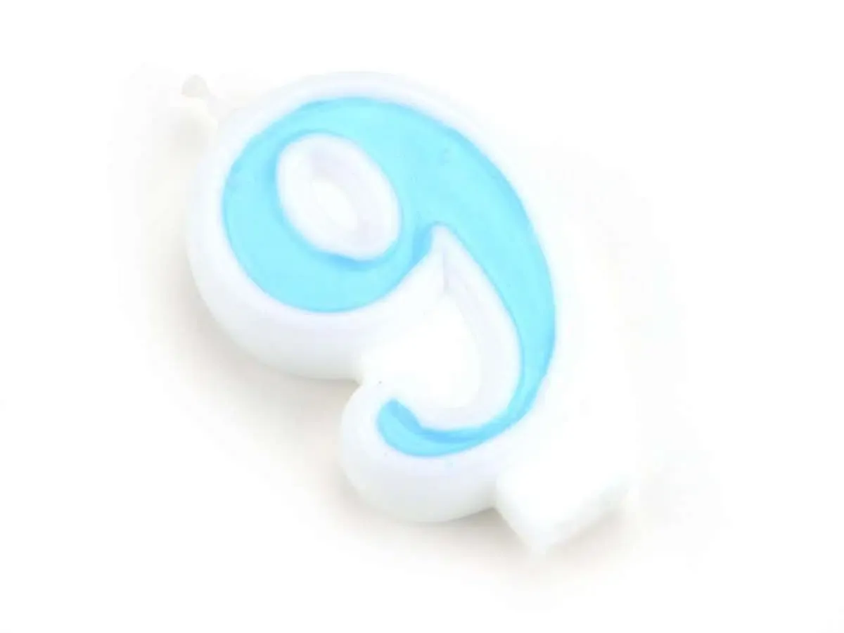 Zahlenkerze blau 9