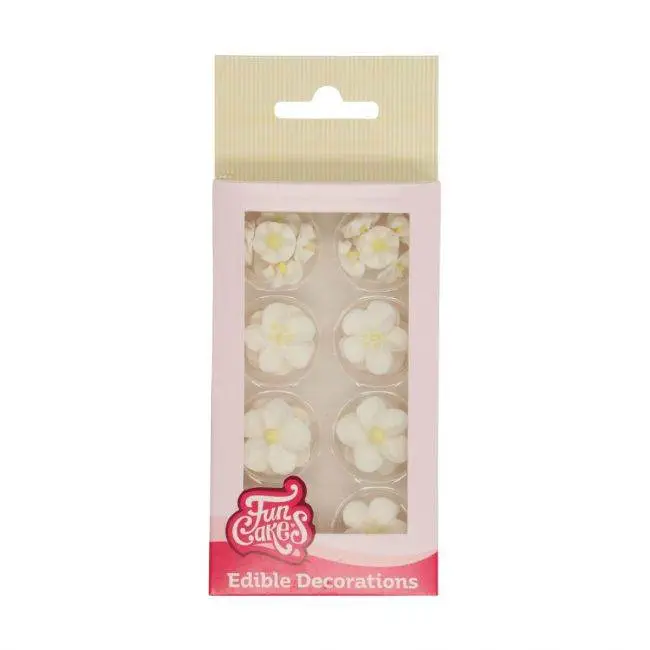 Blumen Mix weiß/gelb, Zuckerdekoration 32tlg. - FunCakes