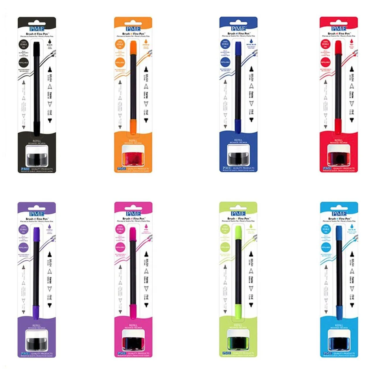 Brush & Fine Lebensmittelstifte versch. Farben - PME