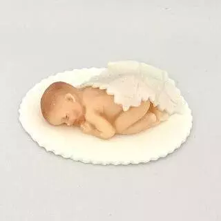 Baby mit Decke, Weiß - Zuckerdekoration