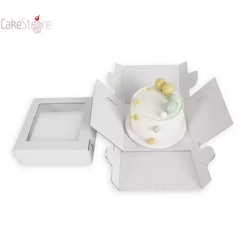 25,4 x 25,4 x 20,3 cm - Tortenbox, weiß mit Sichtfenster – Bild 3