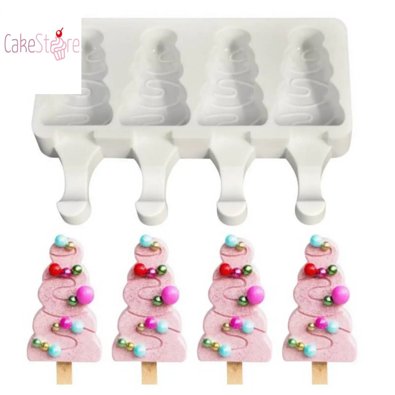 Cakesicles Mini Tanne Silikonform 4er