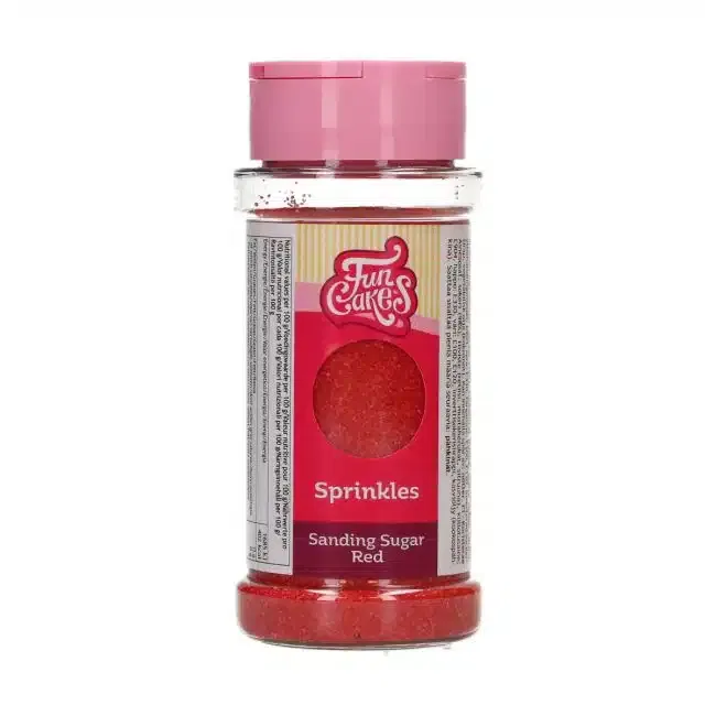 Rot - Sanding Sugar 80g - FunCakes – Bild 2