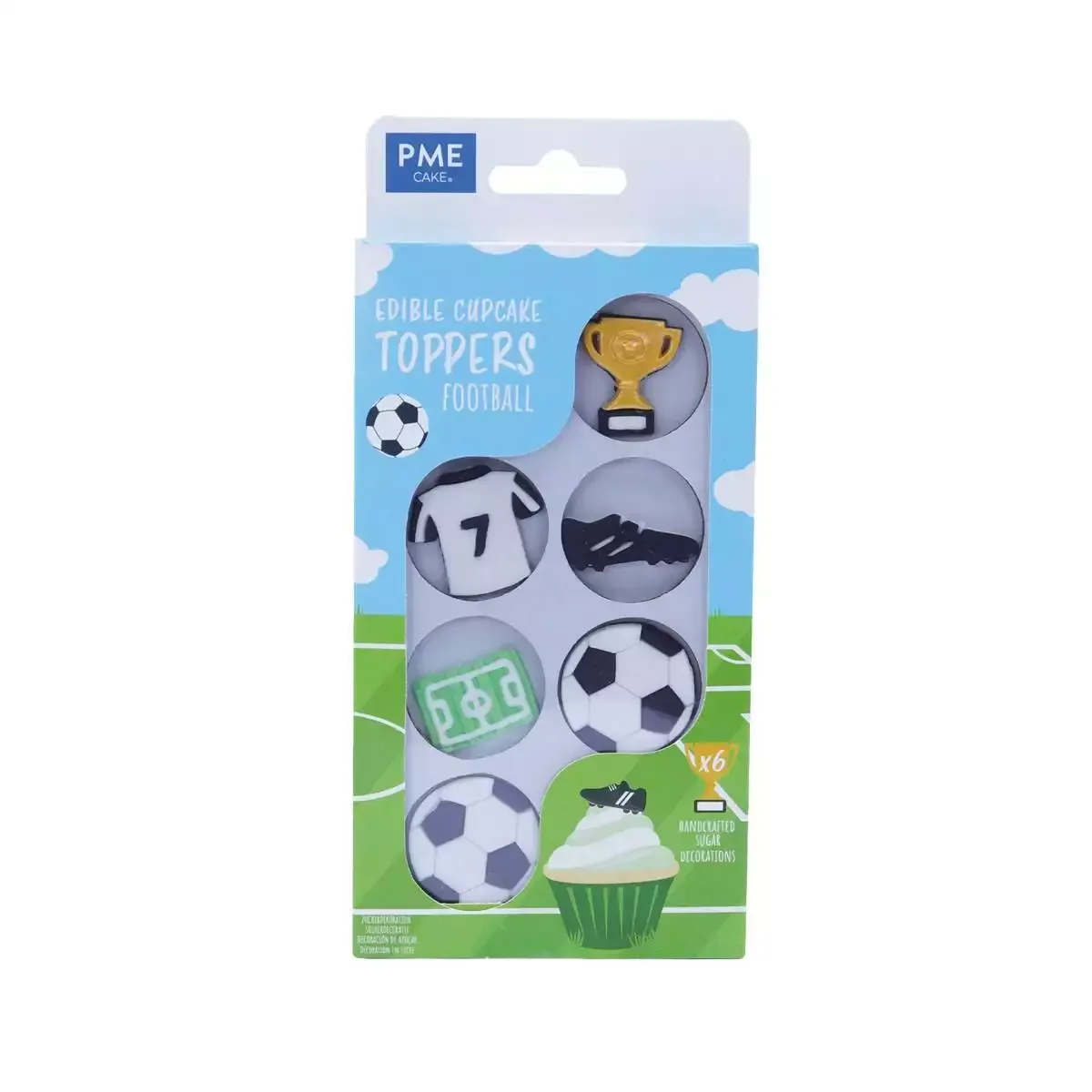 Fußball essbare Cupcake Topper, 6St. - PME – Bild 2