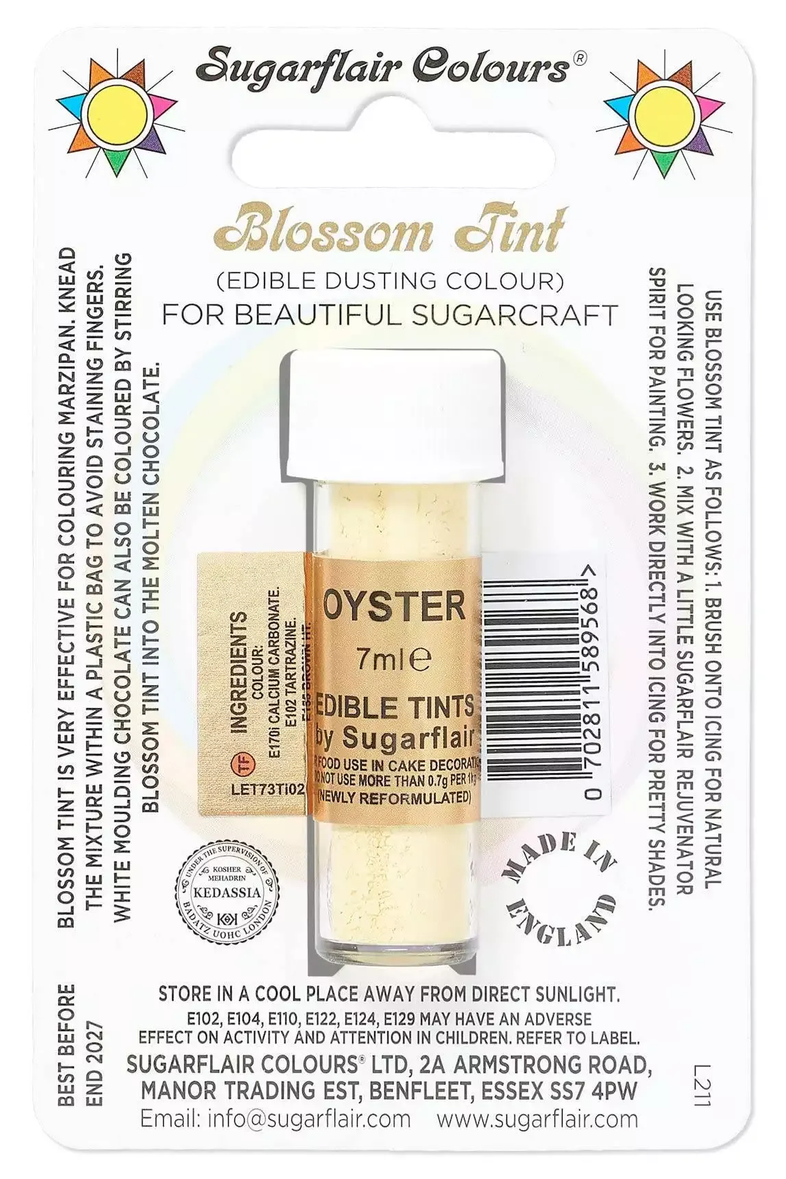 Oyster, Pulverfarbe, 7ml - Sugarflair