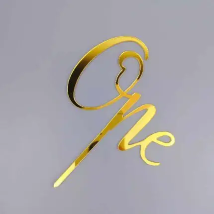One - Cake Topper - Gold