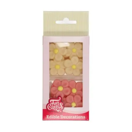 Marzipan Margeriten, Weiss/Rosa -FunCakes