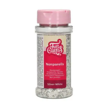 Silber-Weiß, Nonpareils/Zuckerperlen - FunCakes