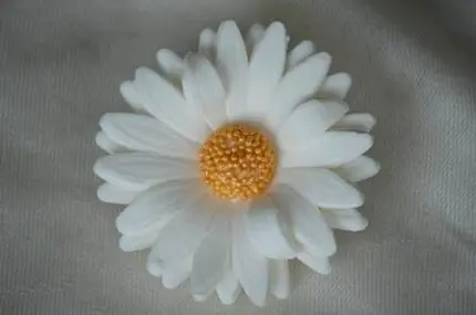 Margeriten-Set, 5tlg., Zuckerblumen - weiß/gold