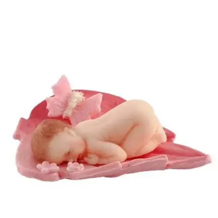 Baby auf Blatt, Rosa Zuckerdekoration