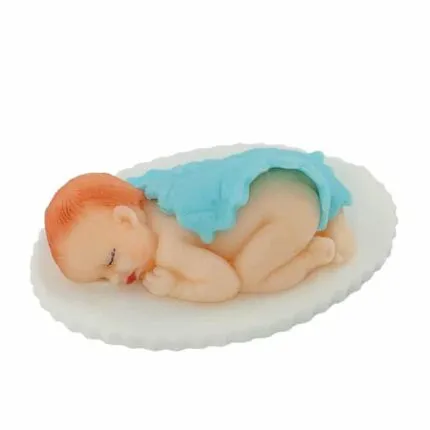 Baby mit Decke, Blau Zuckerdekoration