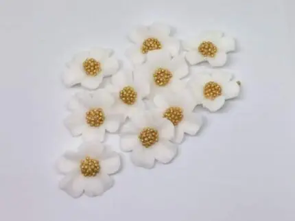 Weiß/Gold - Vergissmeinnicht 10tlg., Zuckerblumen