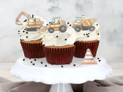 Wafer Paper Baustellenfahrzeuge, 16 Stück