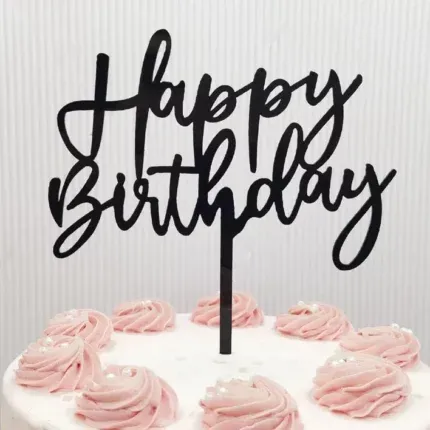 Happy Birthday - Cake Topper, Schwarz