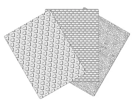 Prägematten-Set, Herzen, Ziegel, Leder, 3tlg.