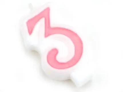 Zahlenkerze rosa 3